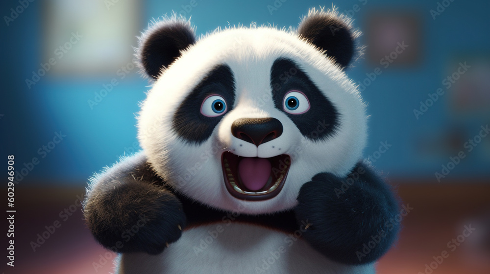 3d illustration of a funny cute panda 3d illustration of a funny cute panda