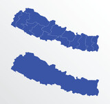 Nepal map vector illustration. blue color on white background