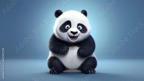 3d illustration of a funny cute panda © Absent Satu