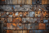 Rustic Wooden Wall with Metal Nails