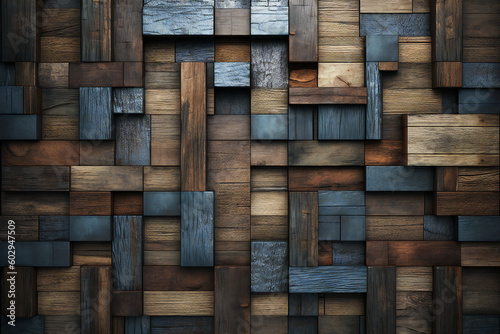 Rustic Wooden Wall Texture Generative AI 