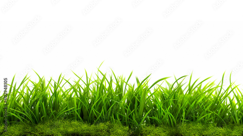 green grass and moss isolated on white. close up generative ai image green grass and moss isolated on white. close up generative ai image