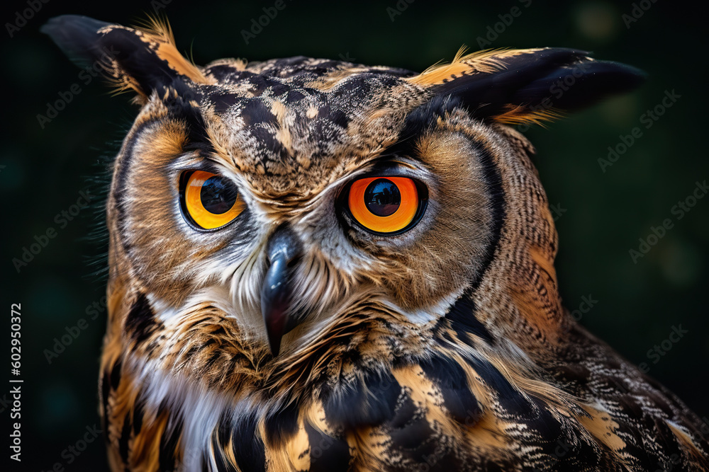 Сlose-up portrait of an Owl. Abstract wildlife background. Сlose-up portrait of an Owl. Abstract wildlife background.