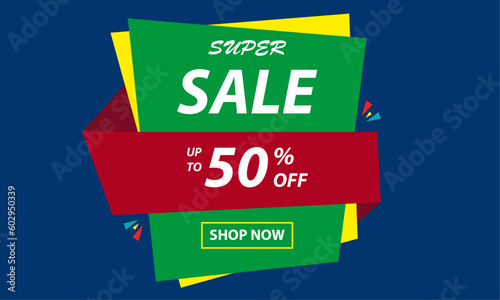 Super Sale Geometric Banner - Up to 50% Off