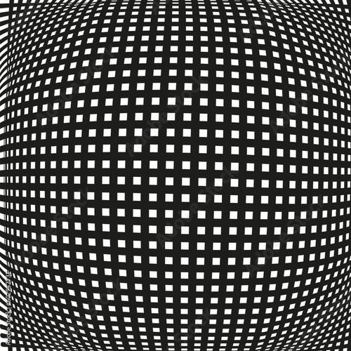 Original vector abstract pattern in the form of a convex black grid on a white background