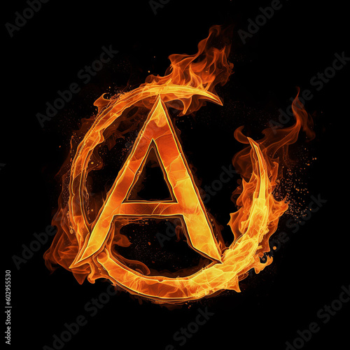 Alphabet Letter "A on Fire"