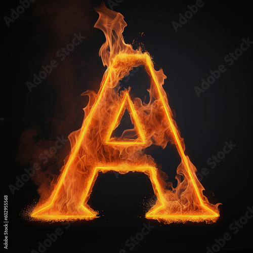 Alphabet Letter "A on Fire"