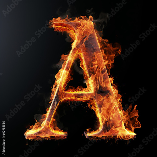 Alphabet Letter "A on Fire"