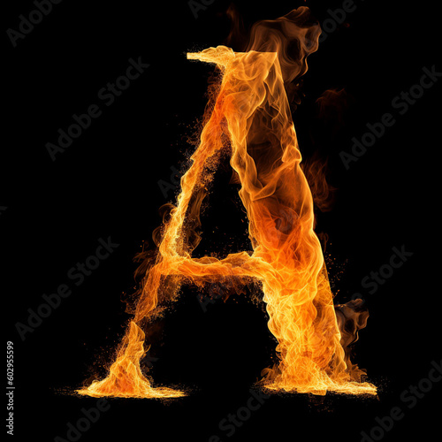 Alphabet Letter "A on Fire"