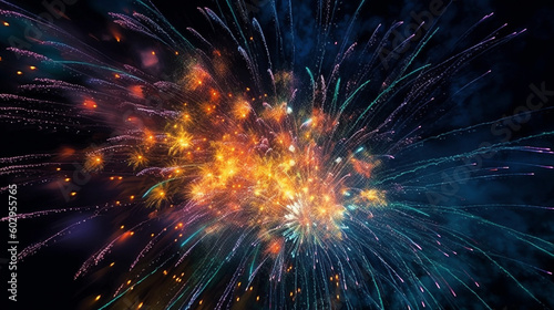 Fireworks in the night sky generative ai © Grafigator