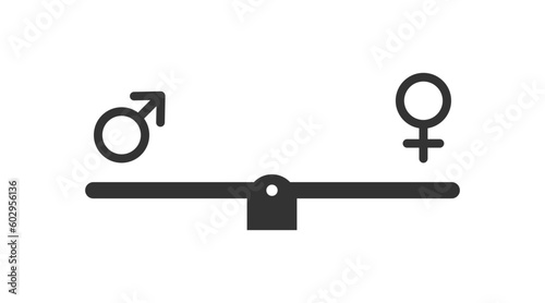 Male, female icon seesaw icon. Vector illustration desing. photo