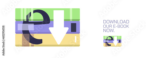 E book download now button. e-book  for readers. e-learning tutorial, classes and teaching. studing online logo. e-education concept. Meeting and traning for students, employees. download now button. 