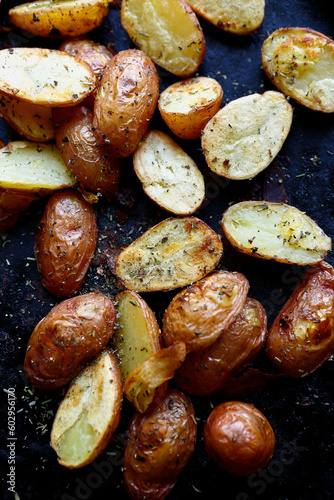 roasted potatoes chunk wedges with herbs