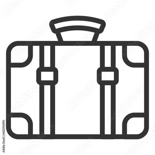 Travel suitcase  - icon, illustration on white background, outline style
