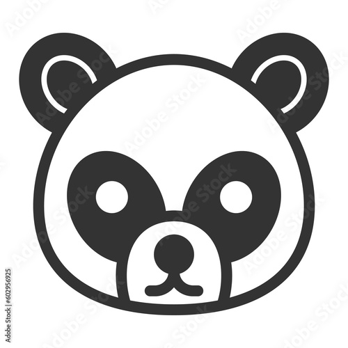 Bamboo bear, panda  - icon, illustration on white background, glyph style