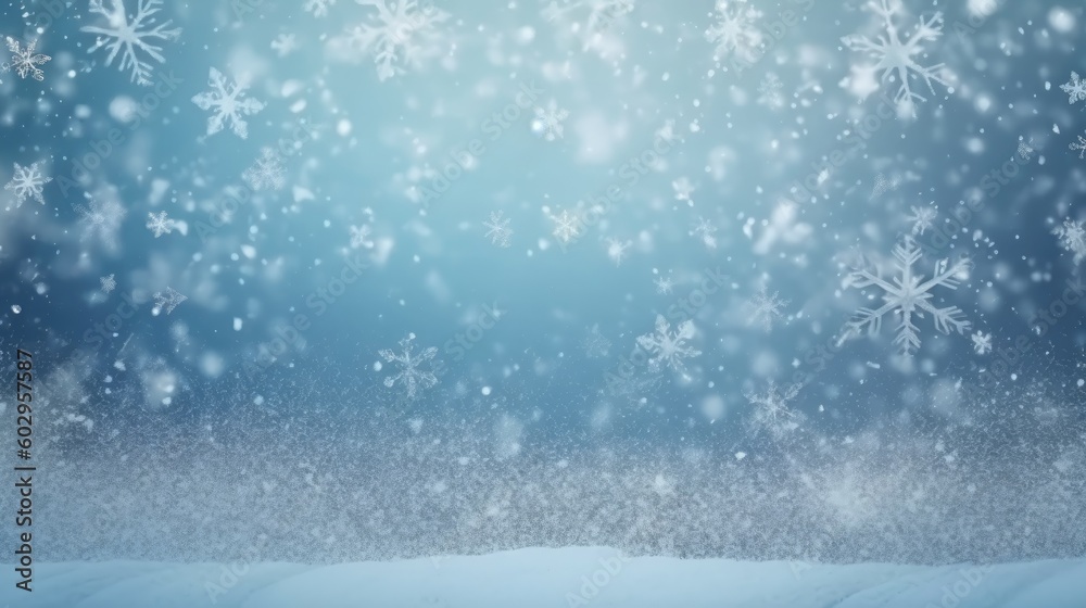 Beautiful winter background of snowflakes, winter nature, cold, Christmas, AI Beautiful winter background of snowflakes, winter nature, cold, Christmas, AI
