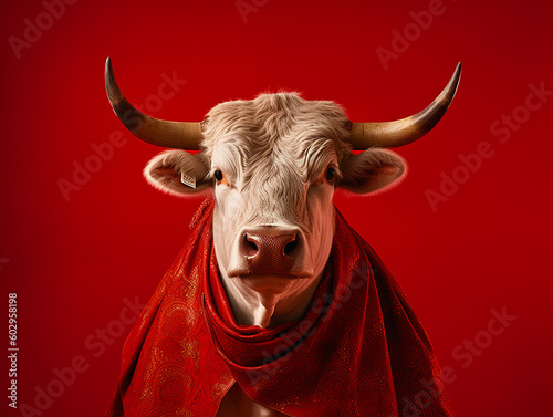 bull with horns photo