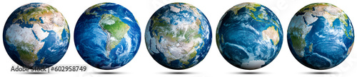 Earth globe world map set