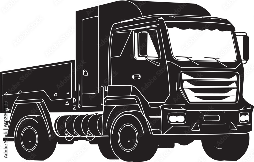 Heavy Expanded Mobility Truck vector illustration on isolated white background