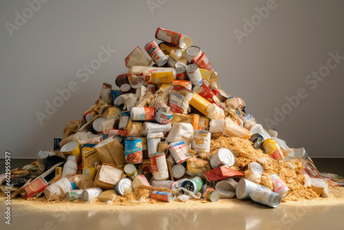 expired food pile. generative AI photo