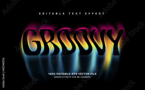 Groovy editable text effect template, good vibes quote