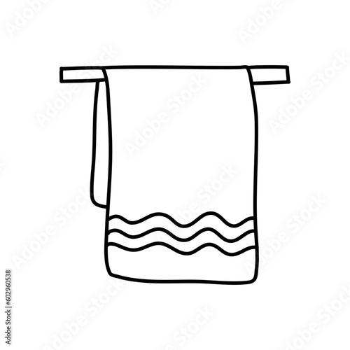hand drawn bath or kitchen towels doodle vector illustration