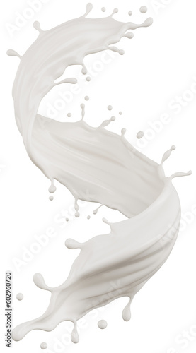 Set of Milk splash and pouring photo