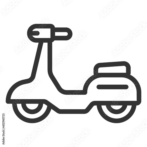 Moped for movement, scooter  - icon, illustration on white background, outline style