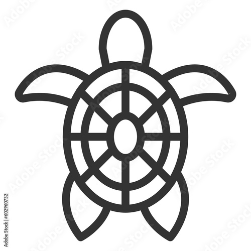 Water turtle  - icon, illustration on white background, outline style