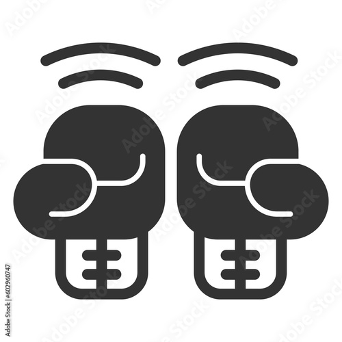Boxing gloves for thai boxing  - icon, illustration on white background, glyph style