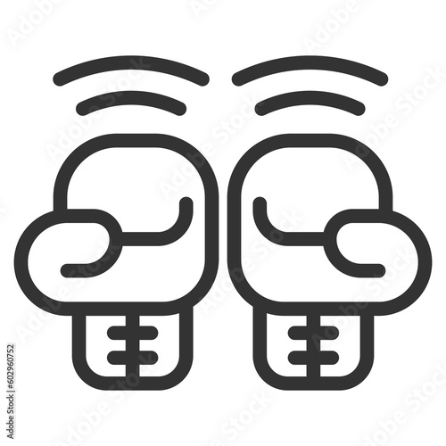 Boxing gloves for thai boxing  - icon, illustration on white background, outline style