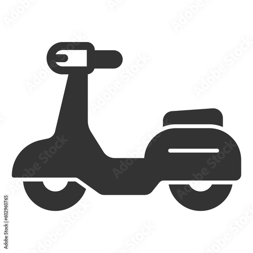 Moped for movement, scooter  - icon, illustration on white background, glyph style