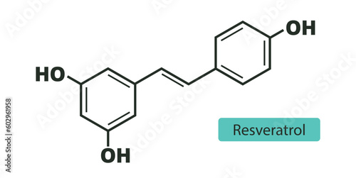 Resveratrol molecular skeletal chemical formula.