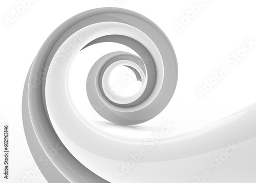 White vortex on white background - 3D illustration 