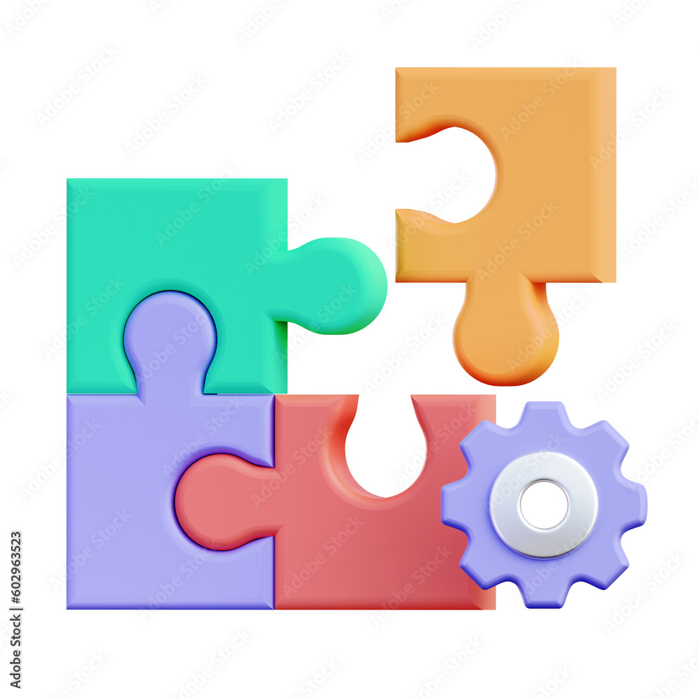 3d render of puzzle icon 3d render of puzzle icon