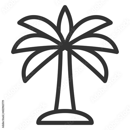 Palm tree  - icon, illustration on white background, outline style