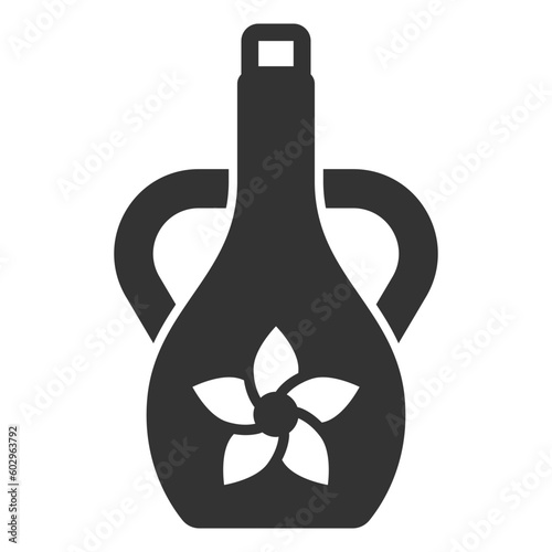 Jug of water and lotus flower - icon, illustration on white background, glyph style