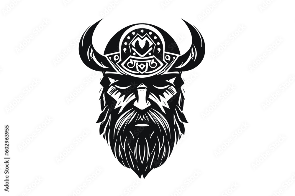 viking mascot illustration logo