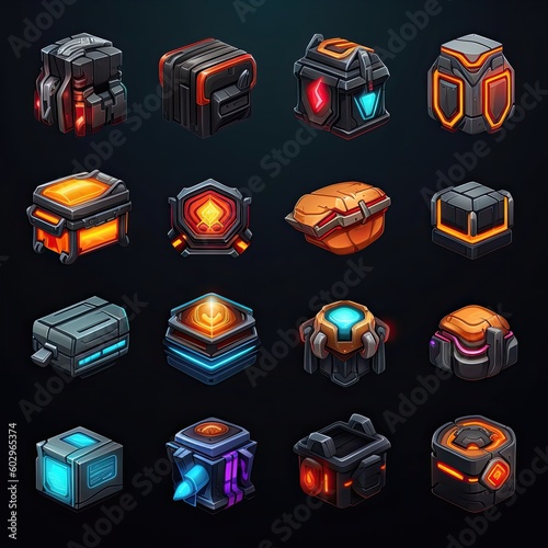 gift chest futuristic game ai generated photo