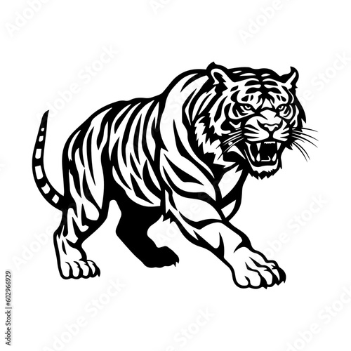 Tiger vector art  isolated in white background  tiger  vector illustration.