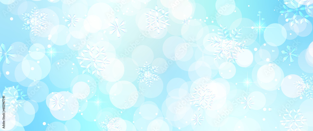 Cold image background of snowflakes