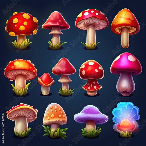 drawing mushroom magic ai generated