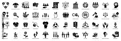 Ecology, environment vector icon set