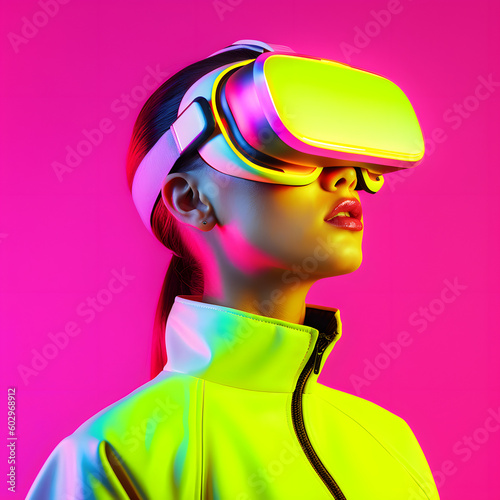 Girl wearing a VR headset