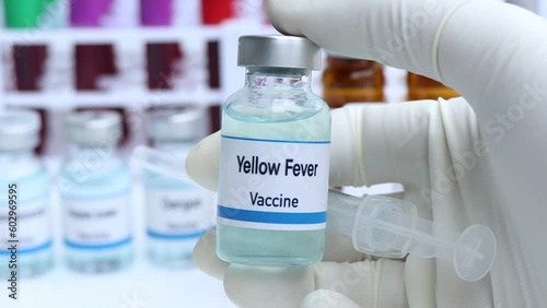Yellow Fever vaccine in a vial, immunization and treatment of infection