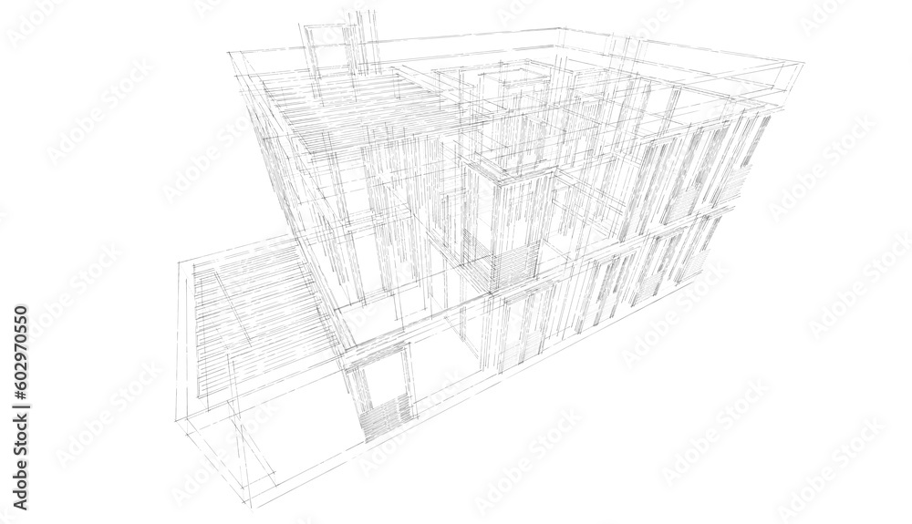 architectural sketch of a building architectural sketch of a building