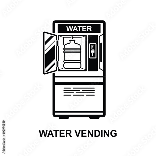 Water vending machine icon isolated on background vector illustration.