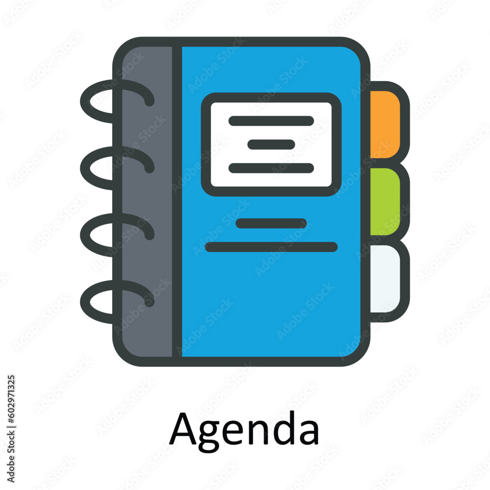 Agenda vector Fill outline Icon Design illustration. Time Management Symbol on White background EPS 10 File Agenda vector Fill outline Icon Design illustration. Time Management Symbol on White background EPS 10 File