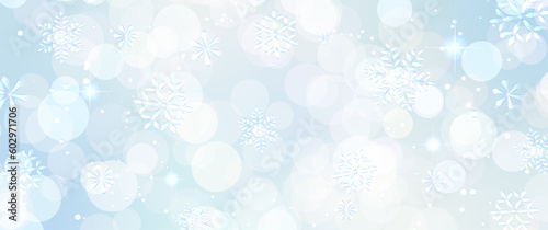 Cold image background of snowflakes