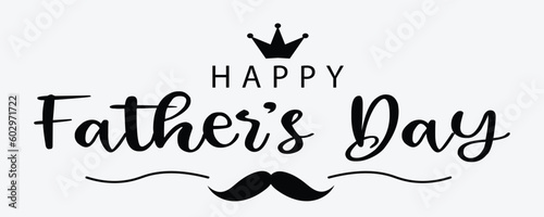 Happy Fathers Day typography banner. Vector illustration for greeting card, shop, invitation, discount, sale, flyer, decoration.
